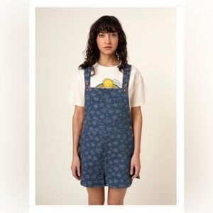 FRNCH Blue Floral Denim Overalls